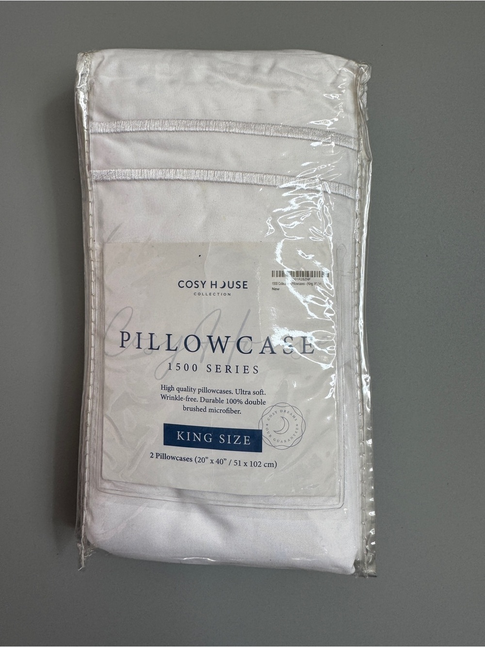 Cosy House White King Pillowcases - 1500 Series (2-Pack)